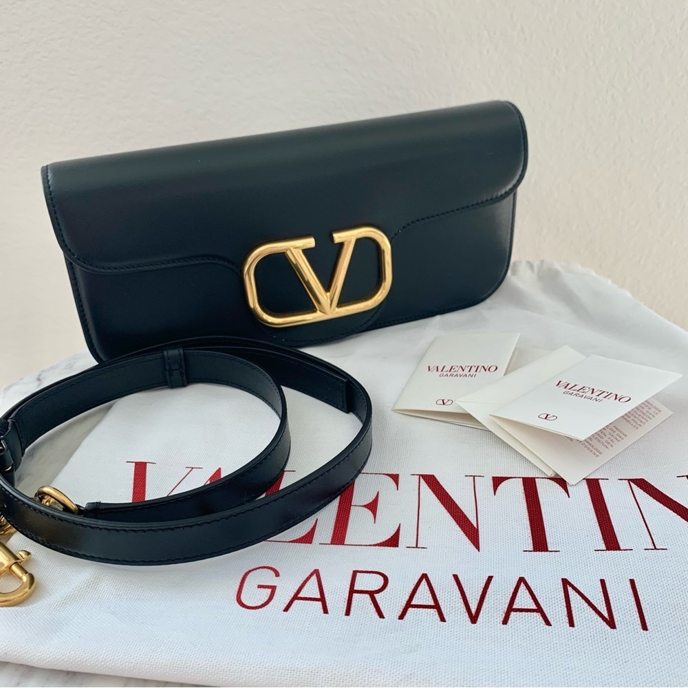 [🌟 PRICE FIRM] Valentino V-Logo Loco Convertible Clutch Crossbody Shoulder Bag